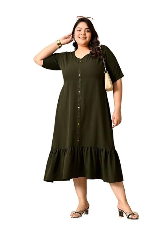 PrettyPlus by Desinoor.com Women’s Plus Size Kurta | Ethnic Kurta for Women | Office & Festive Traditional Kurta Firozi|plus size dress clothes