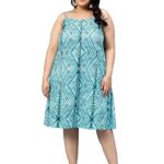 Indietoga Women’s Plus Size Handblock Printed Sustainable Pure Cotton Dresses|plus size dress clothes