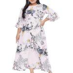 Indietoga Women’s Plus Sizes Floral Printed Long Maxi Dresses | plus size dress clothes