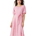 Symbol Women’s Rayon Fit and Flare One Piece Midi Length Dress|plus size dress clothes