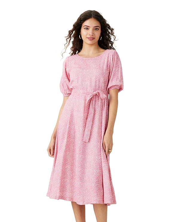 Symbol Women’s Rayon Fit and Flare One Piece Midi Length Dress|plus size dress clothes