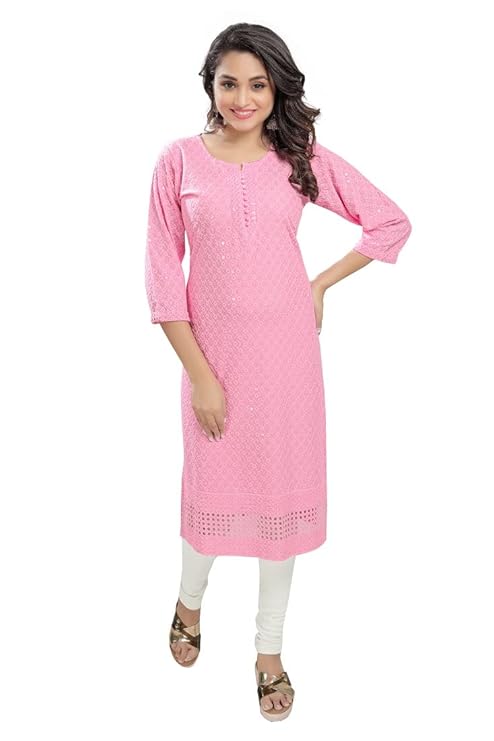 DARIKA Chikankari Kurti for Women of Cotton in Plus Size & Small Size|plus size dress clothes