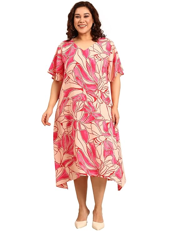 Make a statement in this chic floral maxi made for curves.