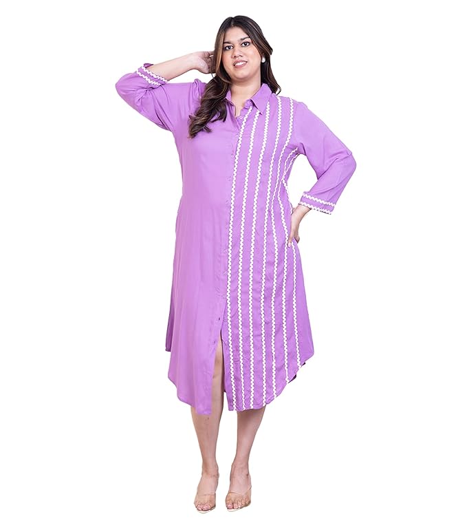 Stay cool, classy, and confident in this rayon ankle-length shirt dress.