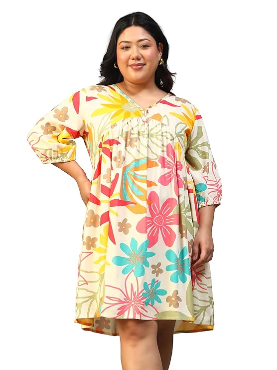 Feel confident and stylish with this breathable rayon dress!